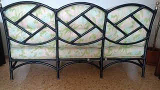 Conjunto 2 sofás y mesa centro bambú