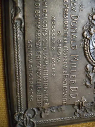 Placa conmemorativa plata y bronce