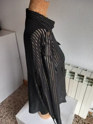 Camisa fiesta rayas doradas