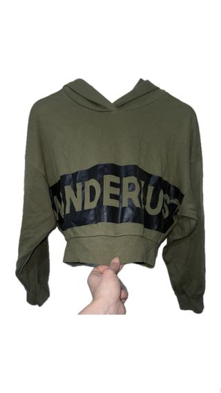 Sudadera Bershka verde con logo