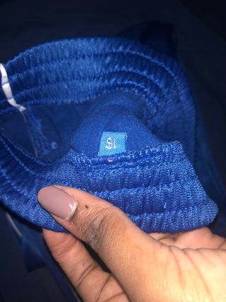 Pantalones de tela azul