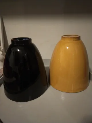 Lámparas de techo cerámica(azul marino y amarilla)