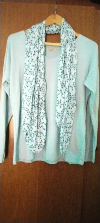 Conjunto Mujer Teal y Blanco