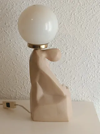 Lámpara Vintage Beige y Dorada