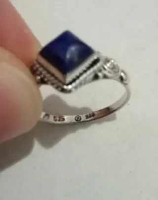 Anillo Plata Ley 925 Lapislázuli