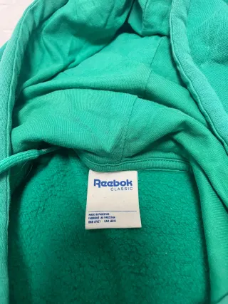 Reebok Sudadera verde con capucha talla M