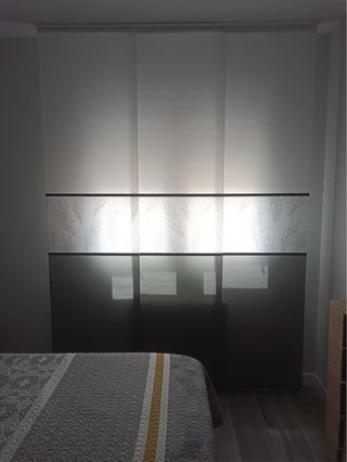 Cortinas Panel Japonés gris y blanco