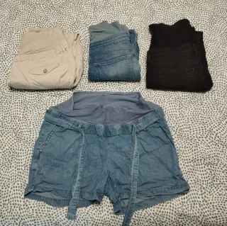 Pantalones premamá (beige, azul, negro)