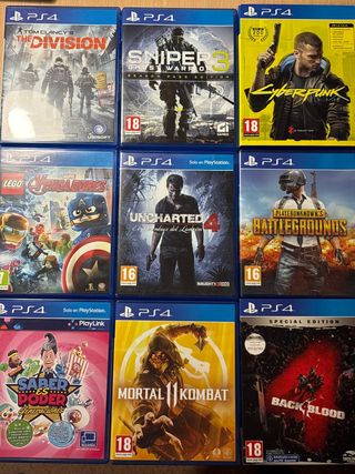 Pack 9 Juegos PS4