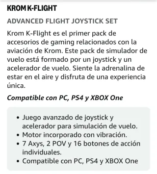 Krom K-Flight Joystick Set PC PS4 Xbox One