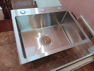 FREGADERO INOX DISEÑO 50X40CM Y GRIFO NUEVO 69 EUR