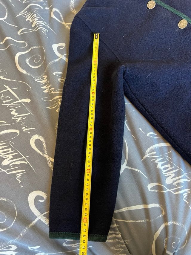 Chaqueta Lana Oversize Azul/Verde