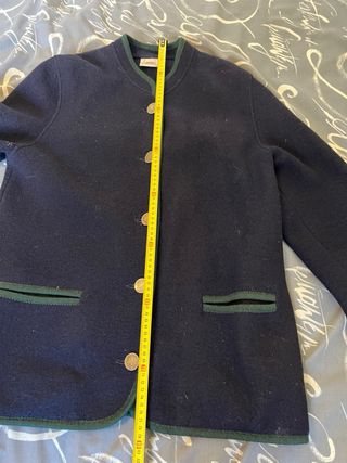 Chaqueta Lana Oversize Azul/Verde