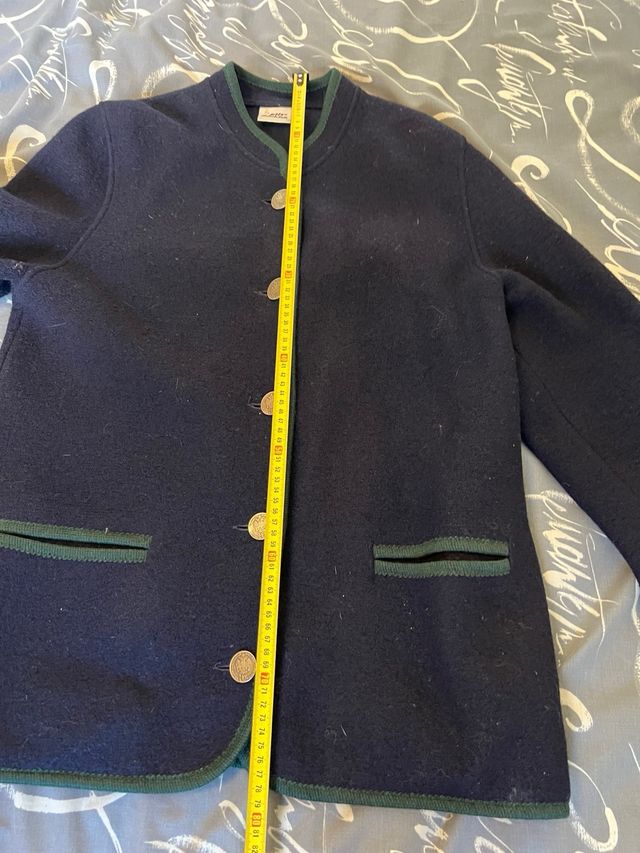 Chaqueta Lana Oversize Azul/Verde