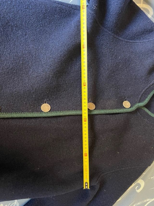 Chaqueta Lana Oversize Azul/Verde