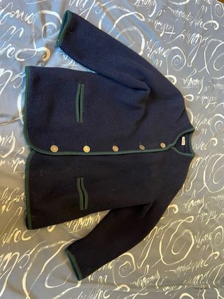 Chaqueta Lana Oversize Azul/Verde