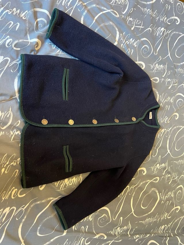 Chaqueta Lana Oversize Azul/Verde