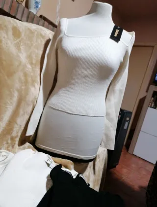 Top talla única negro y blanco