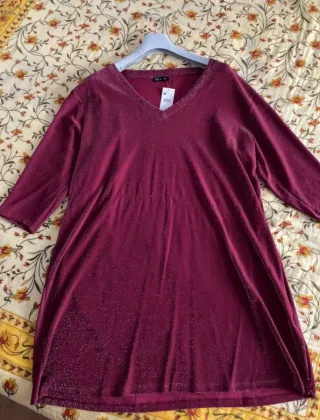 Vestido Morado Brillo Talla XXXL
