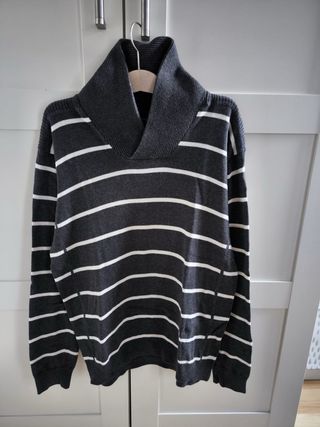 Jersey rayas gris y blanco hombre