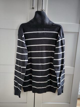 Jersey rayas gris y blanco hombre