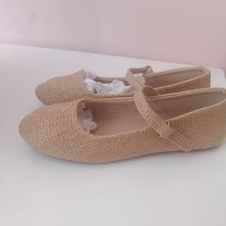 Manoletinas rafia doradas talla 36