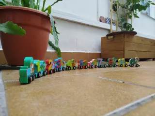 Tren madera números y dinosaurios jug. educativo