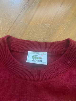 Jersey Lacoste burdeos logo bordado
