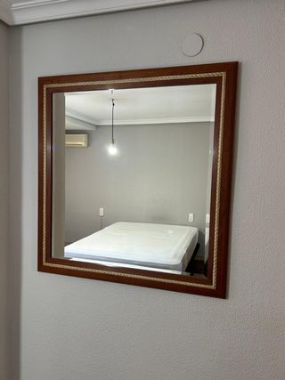 Espejo Marco Madera Marrón y Dorado