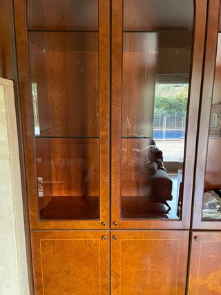 Mueble comedor madera noble con vidrios