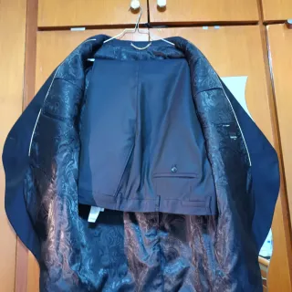 Traje de boda negro y azul el chaleco va aparte