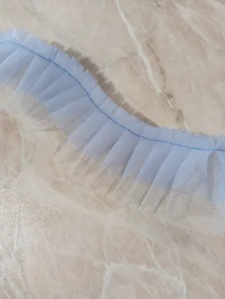 Nastro tulle azzurro plissettato