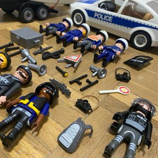 Lote Playmobil Policía: Barco, Coches y Figuras