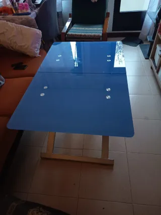 Mesa elevable cristal azuly plegable