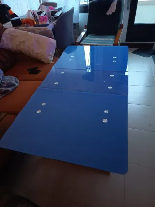 Mesa elevable cristal azuly plegable