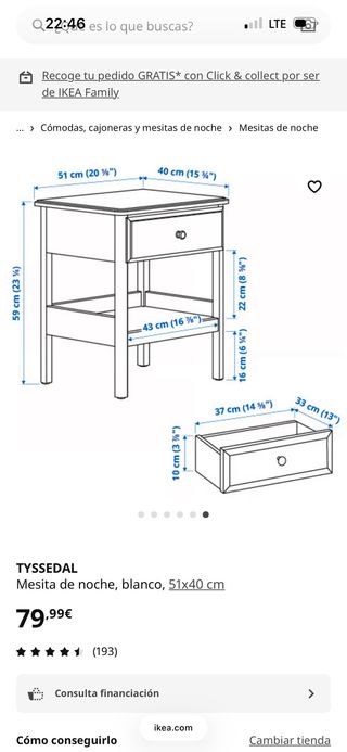Mesita de noche blanca