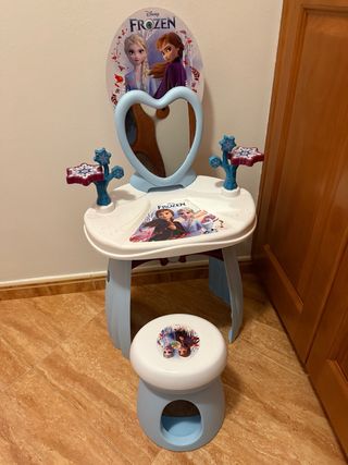 Tocador infantil Frozen con espejo y taburete