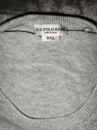 Jersey U.S. Polo Assn. Gris Talla XXL, en perfecto