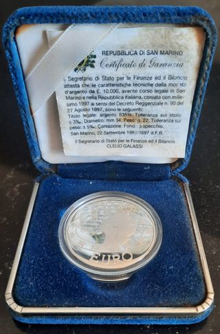 Moneta L. 10000 1997 Argento 835 gr. 22