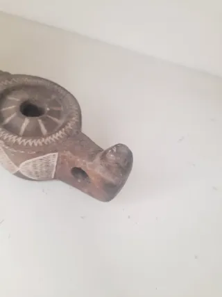 Lamparina/Candeia a Óleo Pedra/Madeira