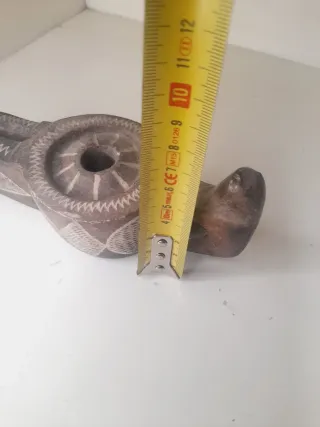 Lamparina/Candeia a Óleo Pedra/Madeira