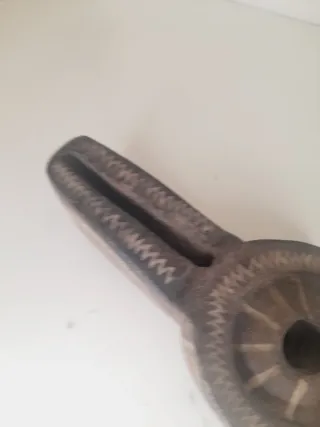 Lamparina/Candeia a Óleo Pedra/Madeira