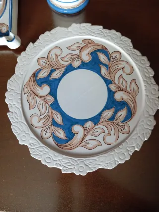 Tris Maiolica: Orologio, Portabicchieri, Piatto