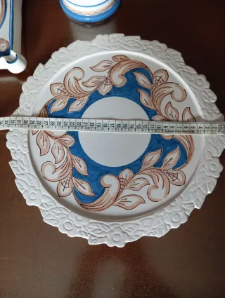 Tris Maiolica: Orologio, Portabicchieri, Piatto