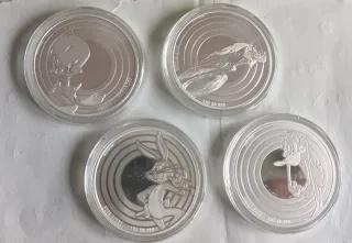 4 Monete d'Argento 1oz Looney Tunes Samoa