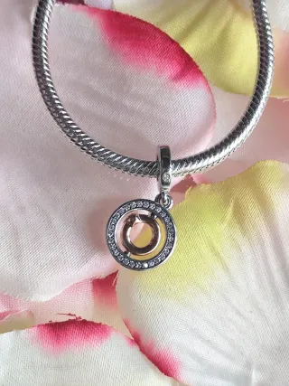 Charm anillo de compromiso Oro rosa y Plata