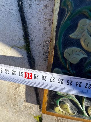 Espejo Antiguo Marco Resina Dorado Floral