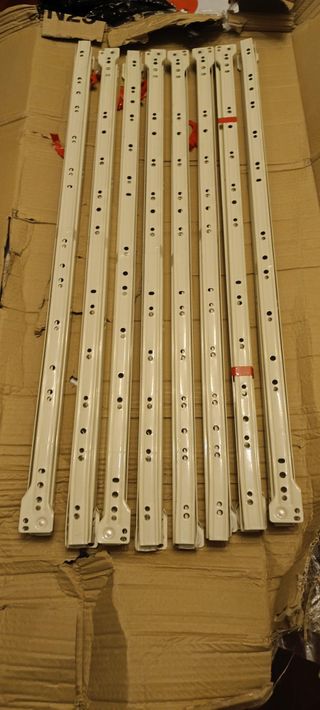 Guías correderas cajones 800mm metal BLANCO