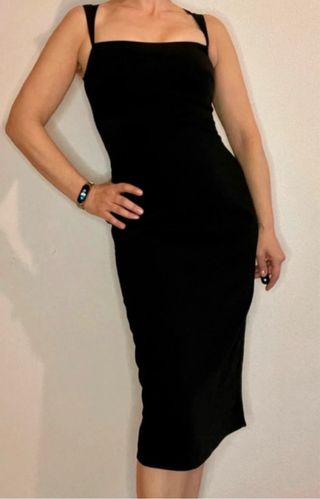 Vestido Negro Mango Talla M