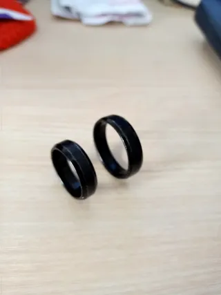 10 Anillos Acero Diseño Griego y Rayas